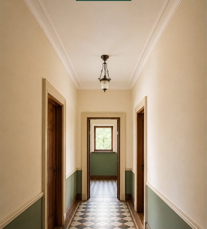 Coridorul de la parter, restaurat, viziune de concept