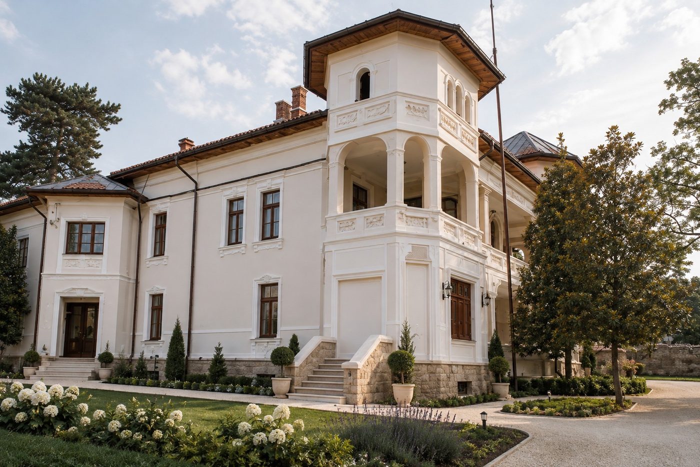 Conacul, fațada de sud, restaurat, viziune de concept