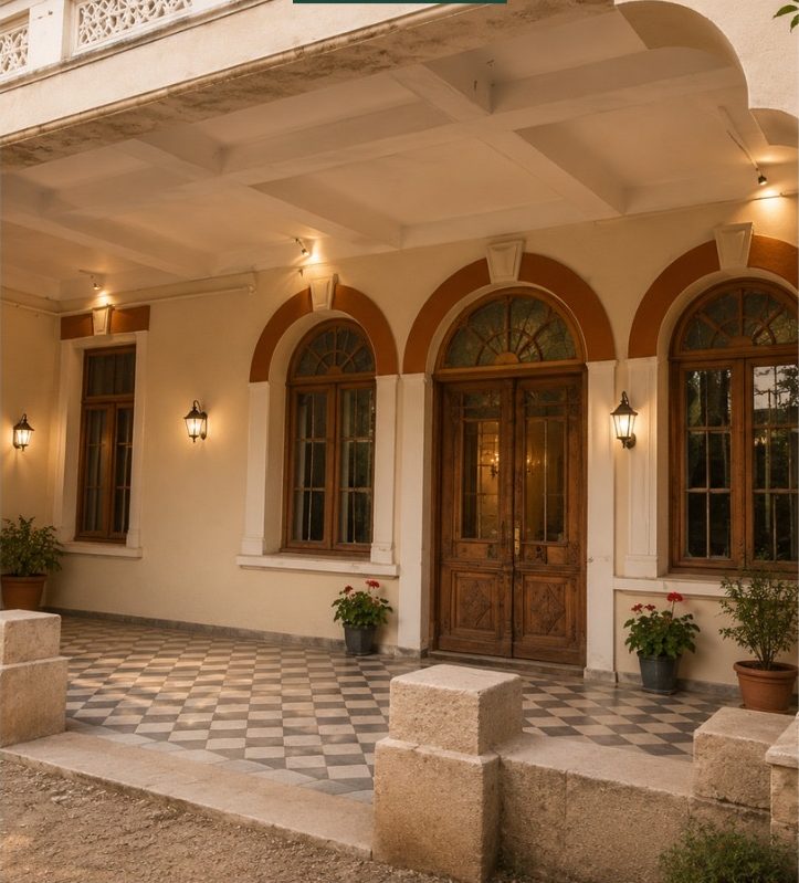 Porticul, seara, restaurat, viziune de concept