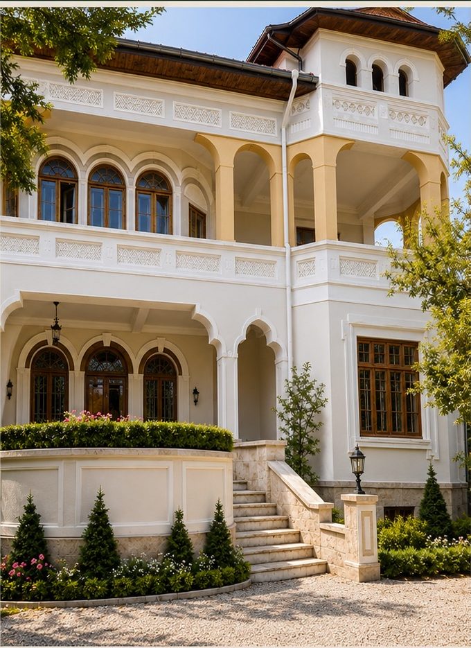 Terasa rotundă și loggia, restaurat, viziune de concept